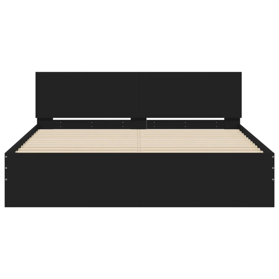 Cadre de lit sans matelas noir 140x200 cm - 5