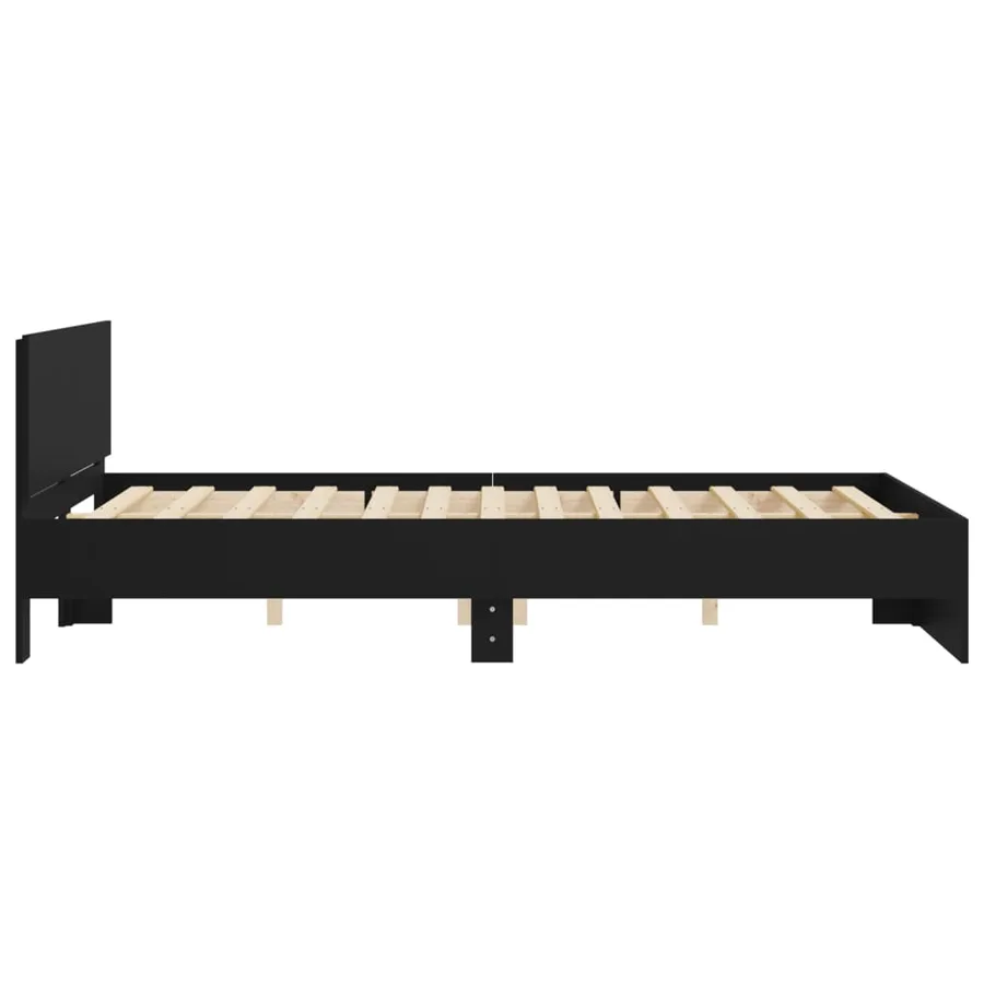 Cadre de lit sans matelas noir 140x200 cm - 6