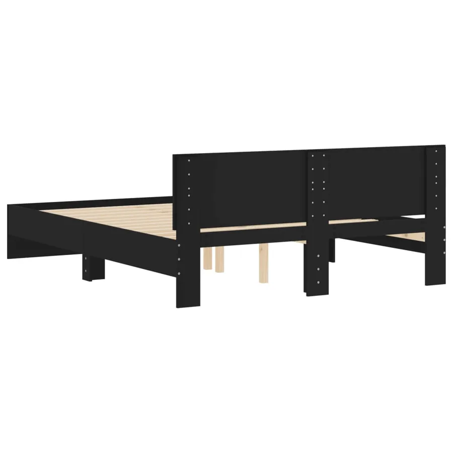 Cadre de lit sans matelas noir 140x200 cm - 7