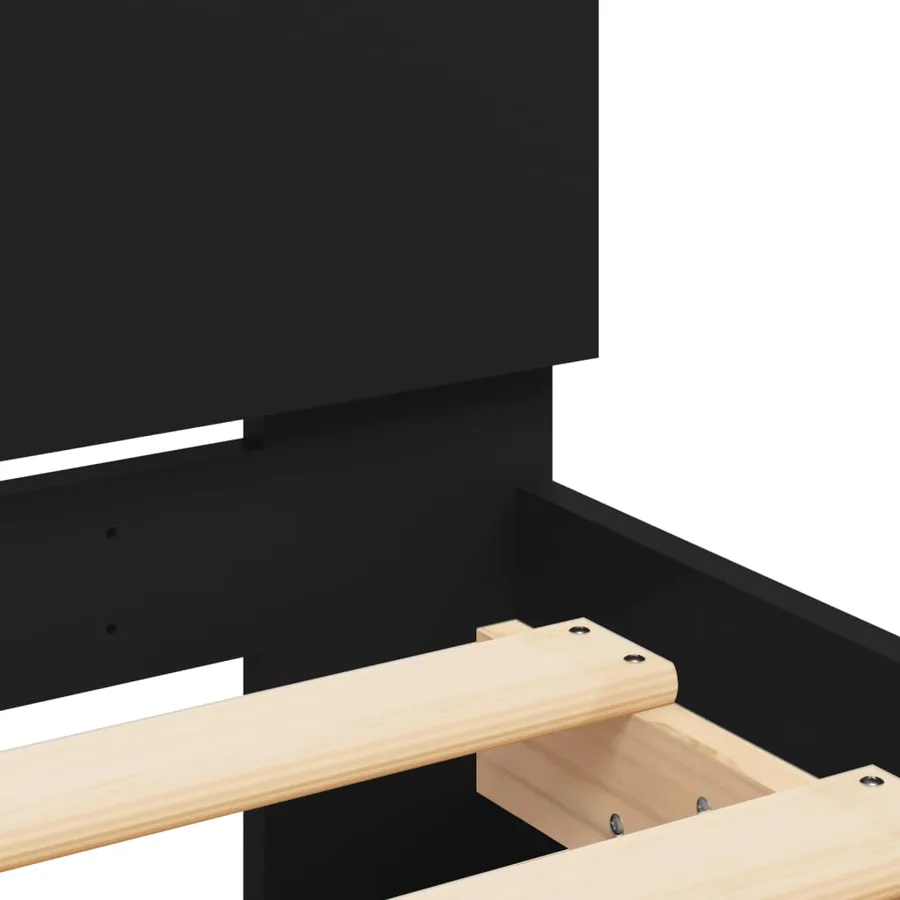 Cadre de lit sans matelas noir 140x200 cm - 8