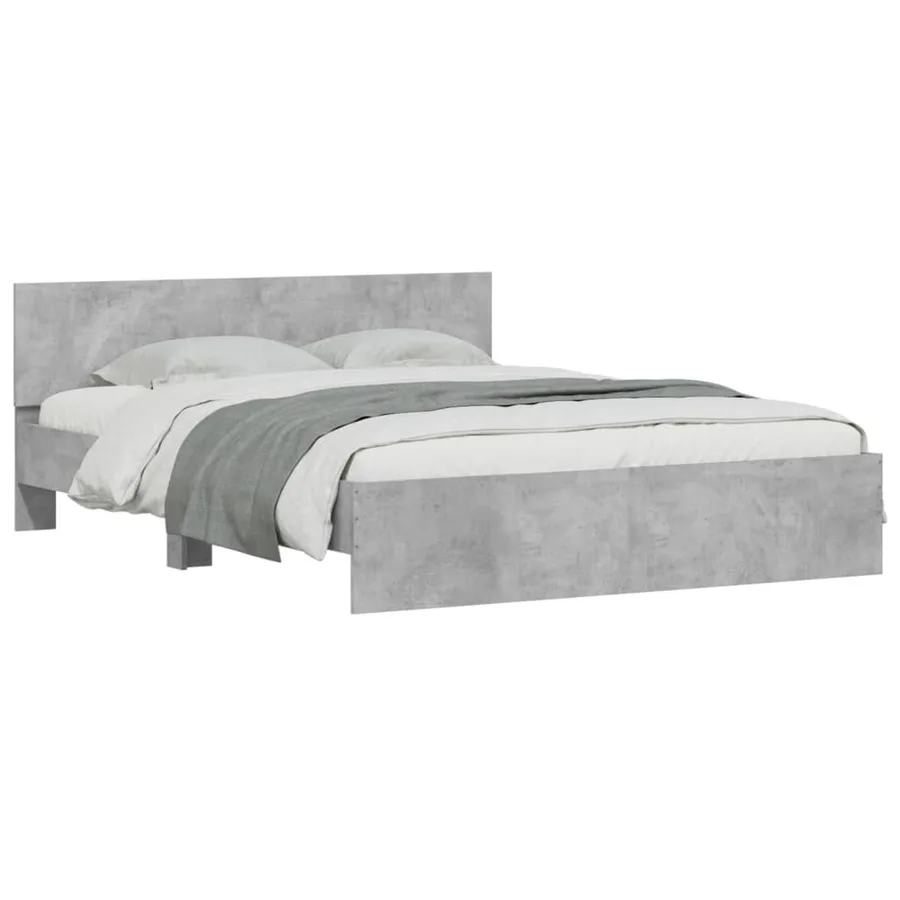 Cadre de lit sans matelas gris béton 140x200 cm - 3