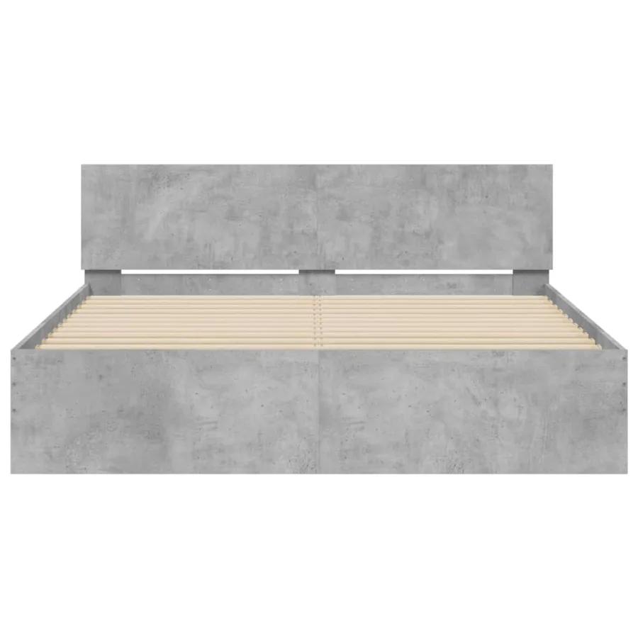 Cadre de lit sans matelas gris béton 140x200 cm - 5