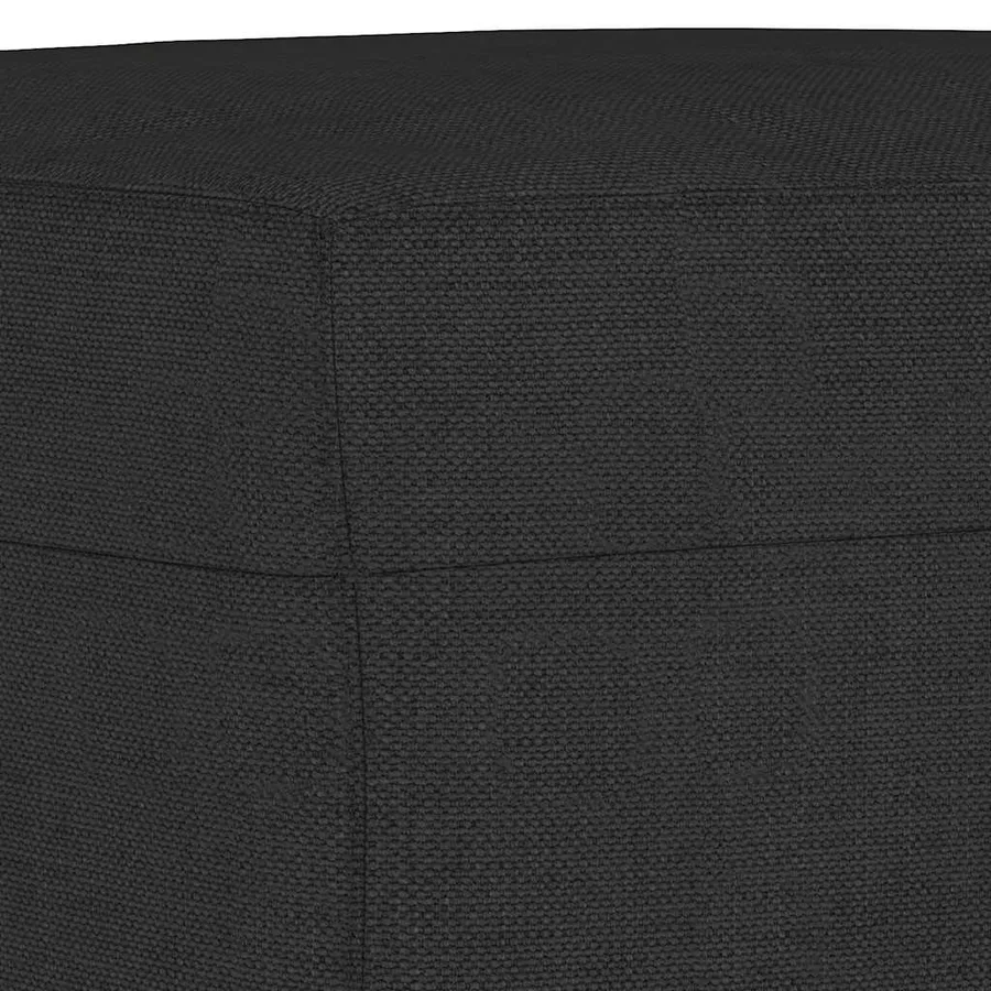Canapé à 3 places avec repose-pieds Noir 180 cm Tissu - 6