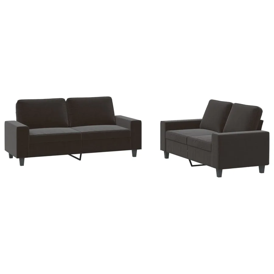 Ensemble de canapés 2 pcs noir tissu - 2