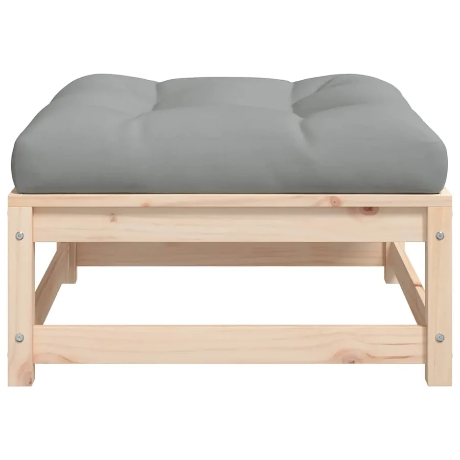 Repose-pieds de jardin avec coussins 2 pcs bois de pin massif - 6