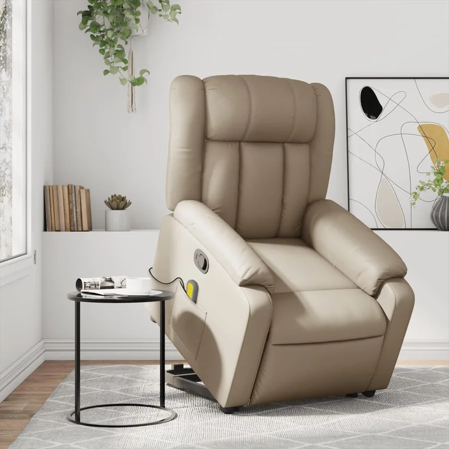 Fauteuil inclinable de massage Cappuccino Similicuir - 16