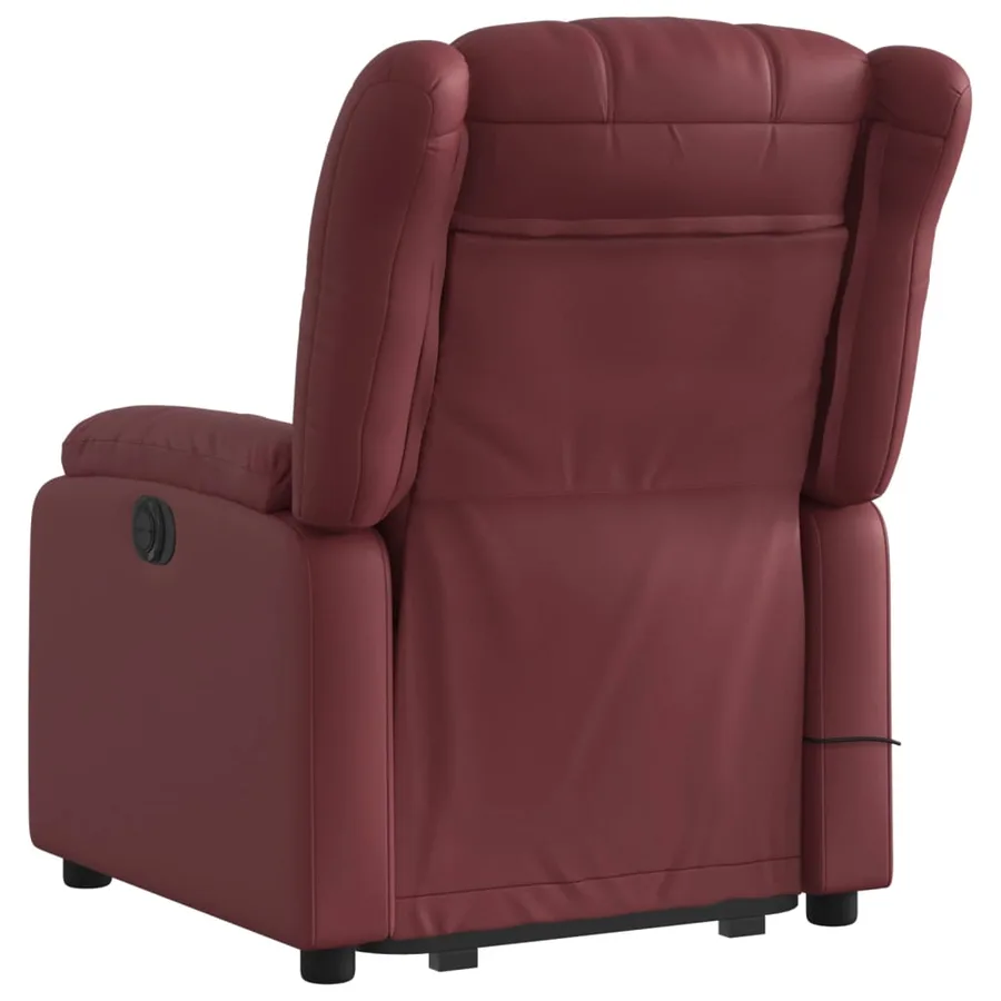 Fauteuil inclinable de massage Rouge bordeaux Similicuir - 5