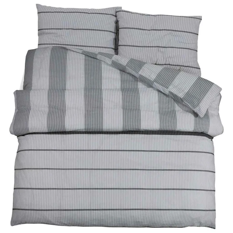 Ensemble de housse de couette Gris 200x220 cm Coton - 2