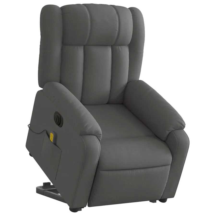 Fauteuil inclinable de massage électrique Gris foncé Tissu - 3