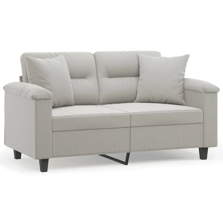 Canapé 2 places avec oreillers gris clair 120 cm - 2