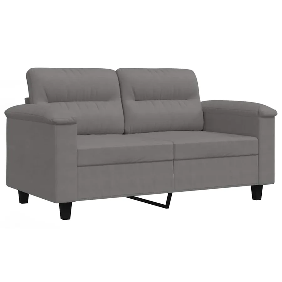Canapé à 2 places Gris foncé 120 cm Tissu microfibre - 2