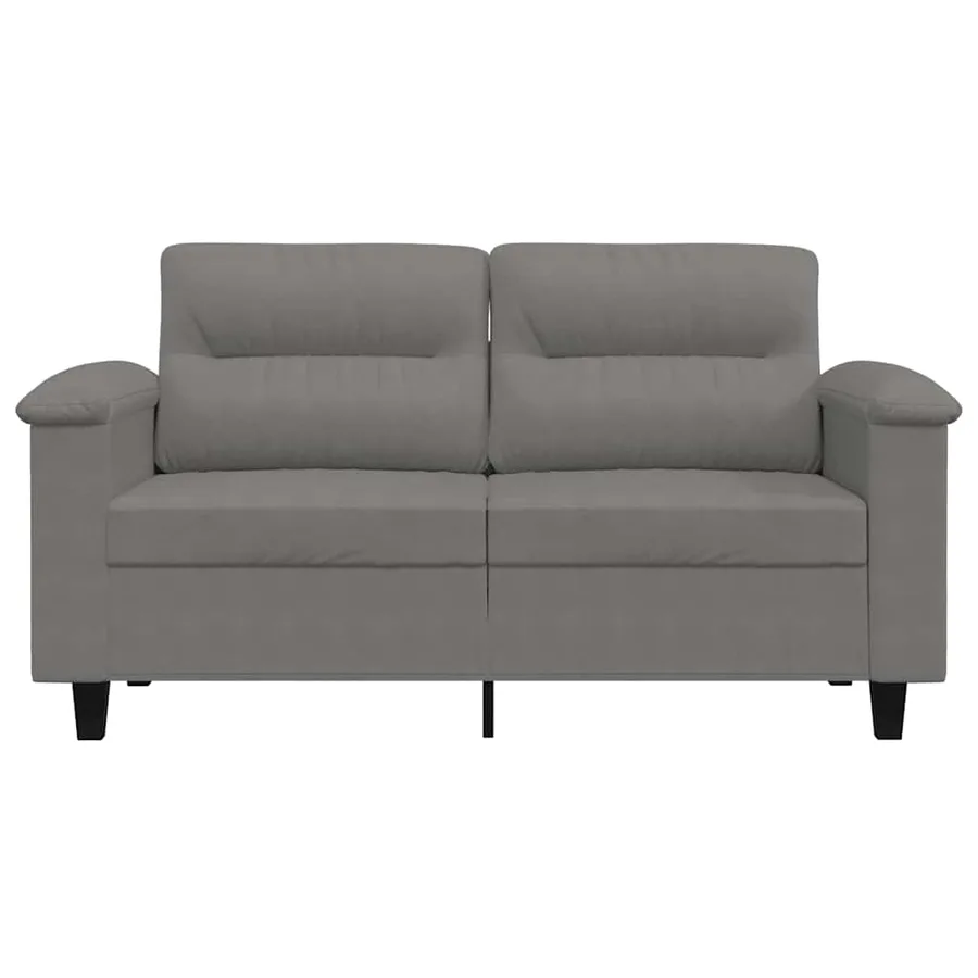 Canapé à 2 places Gris foncé 120 cm Tissu microfibre - 4