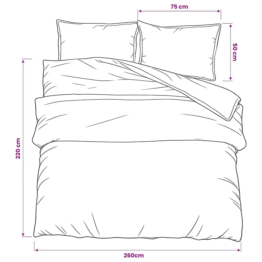 Ensemble de housse de couette Gris 260x220 cm Coton - 6