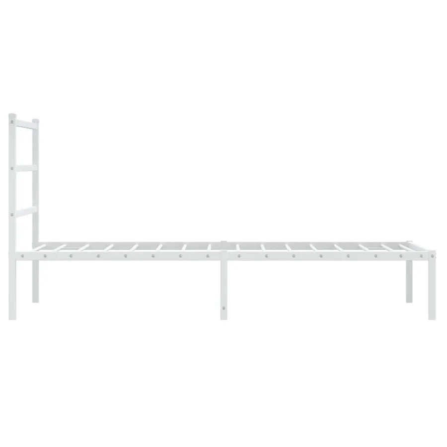 Cadre de lit métal sans matelas avec tête de lit blanc 90x190cm - 6