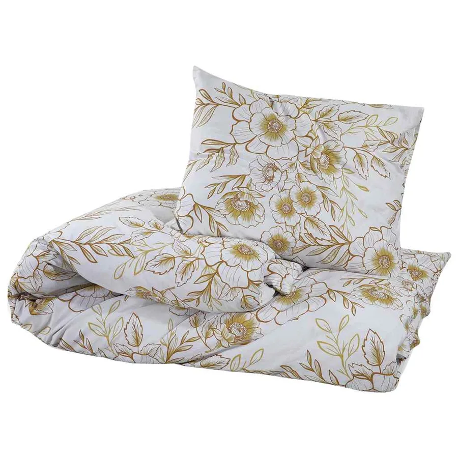 Ensemble de housse de couette blanc et marron 260x220 cm Coton - 3