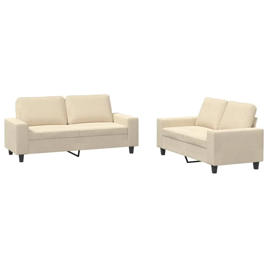 Ensemble de canapés 2 pcs crème tissu - 2