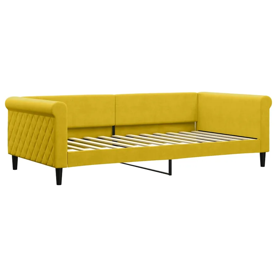 Lit de jour avec matelas jaune 100x200 cm velours - 3