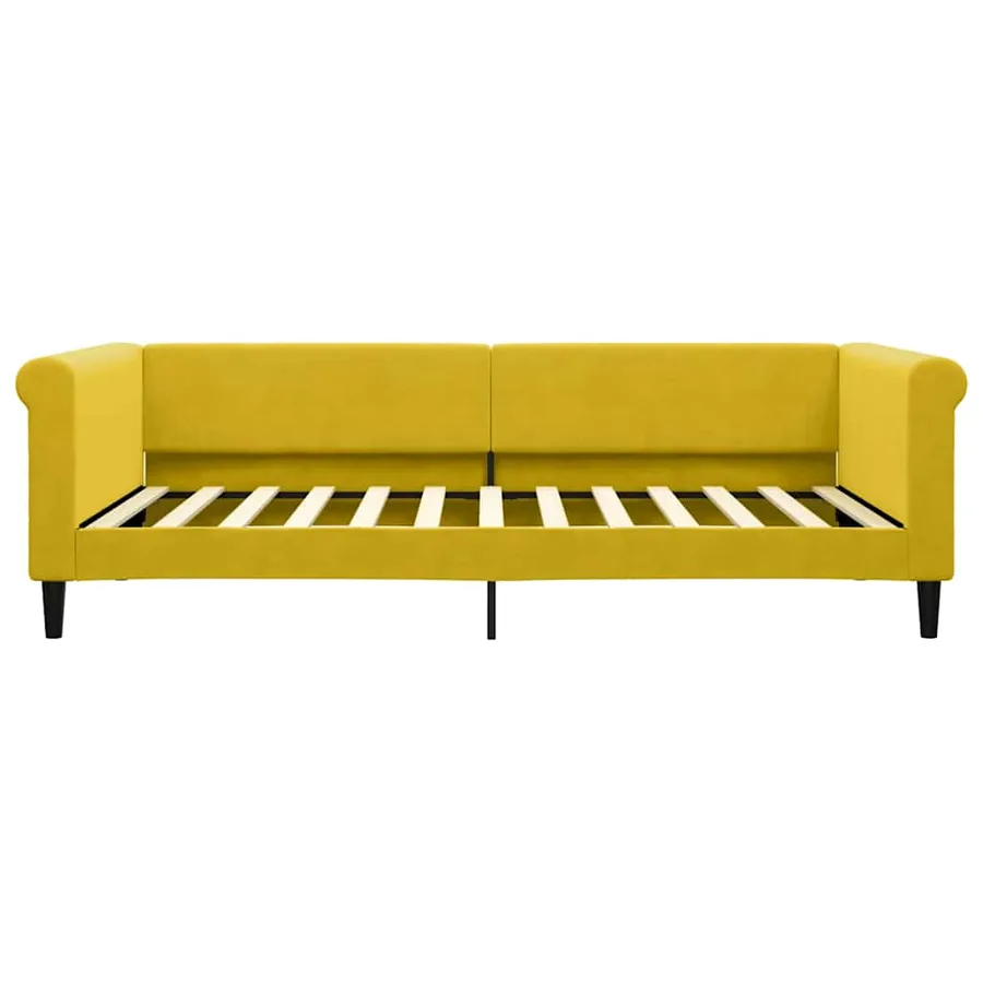Lit de jour avec matelas jaune 100x200 cm velours - 4