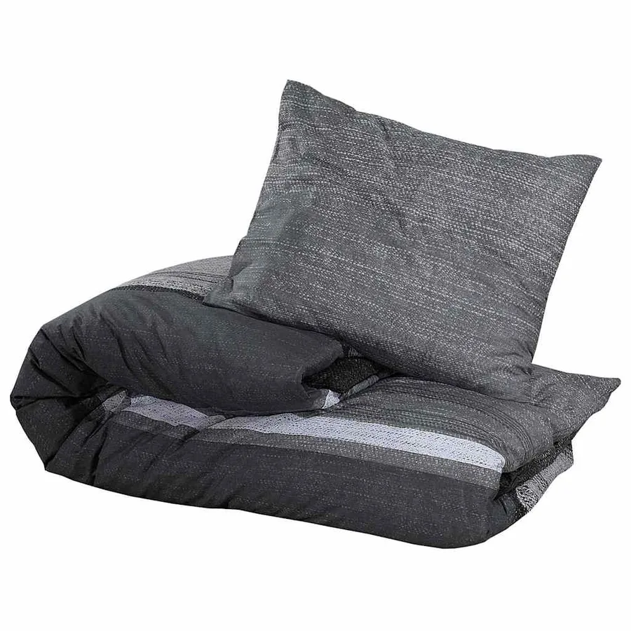 Ensemble de housse de couette gris foncé 140x200 cm Coton - 3