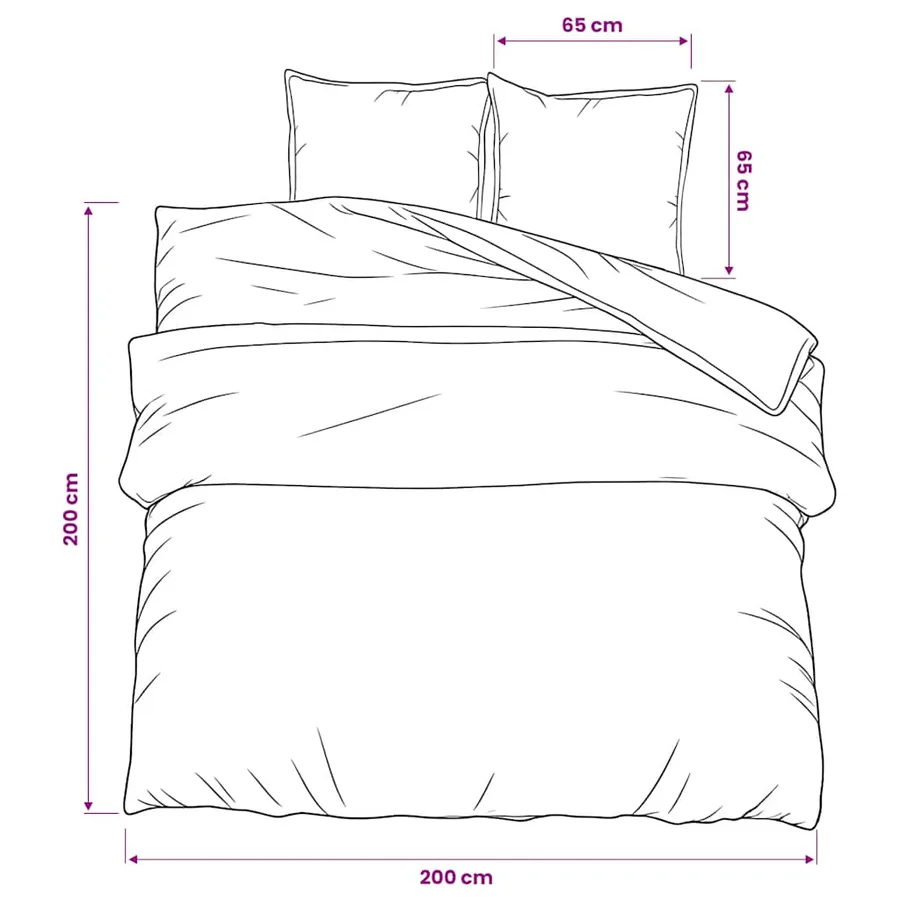 Ensemble de housse de couette gris foncé 200x200 cm Coton - 6