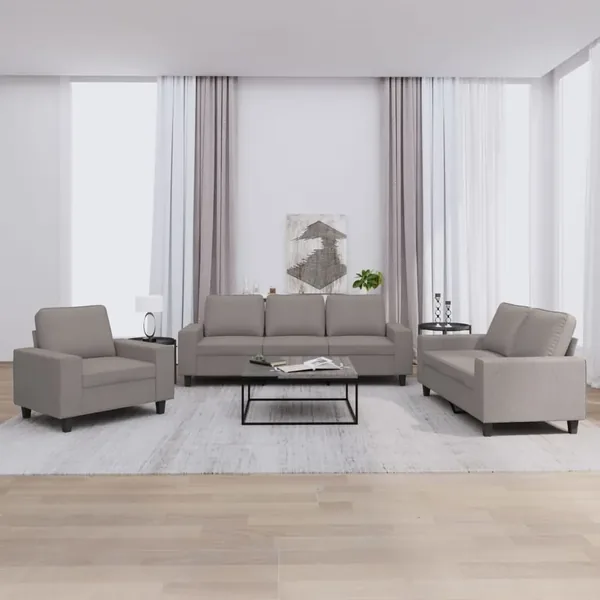 Ensemble de canapés 3 pcs taupe tissu