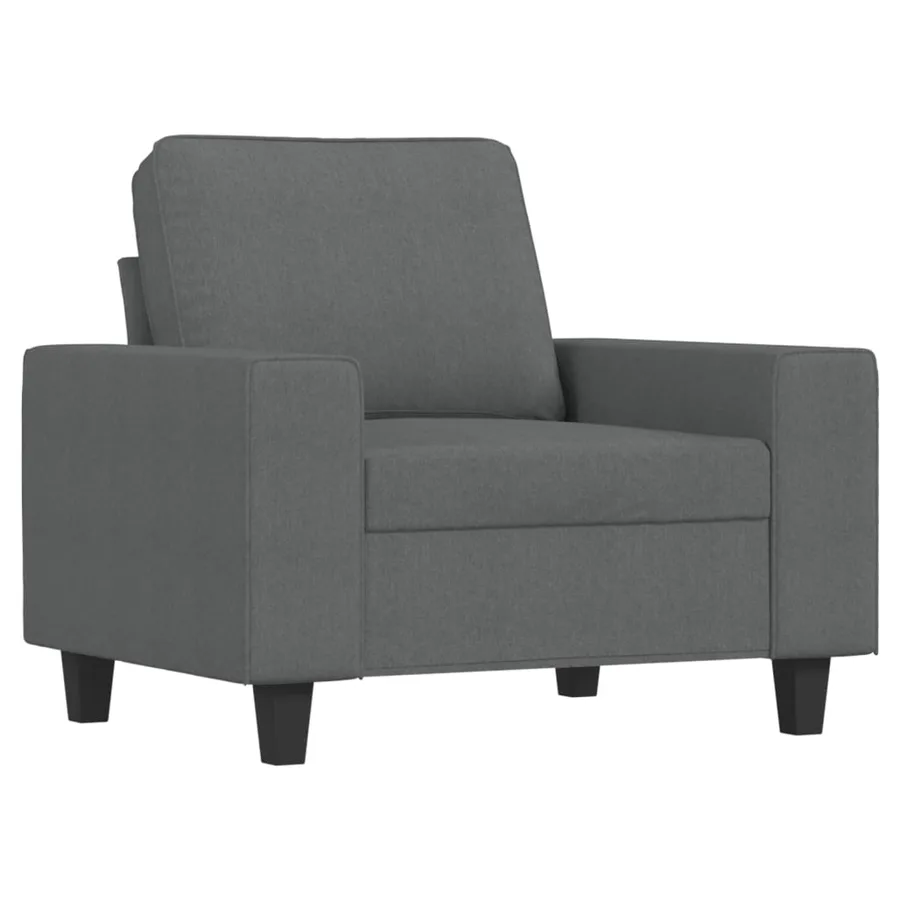 Ensemble de canapés 3 pcs gris foncé tissu - 3