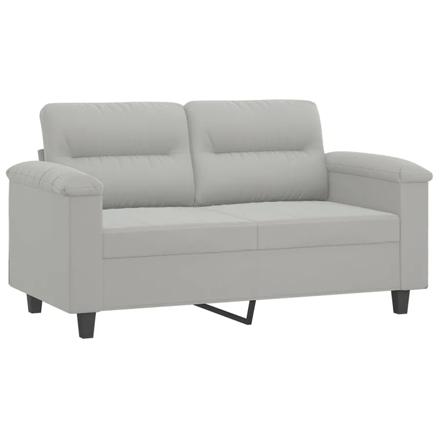 Ensemble de canapés 2 pcs coussins gris clair tissu microfibre - 3