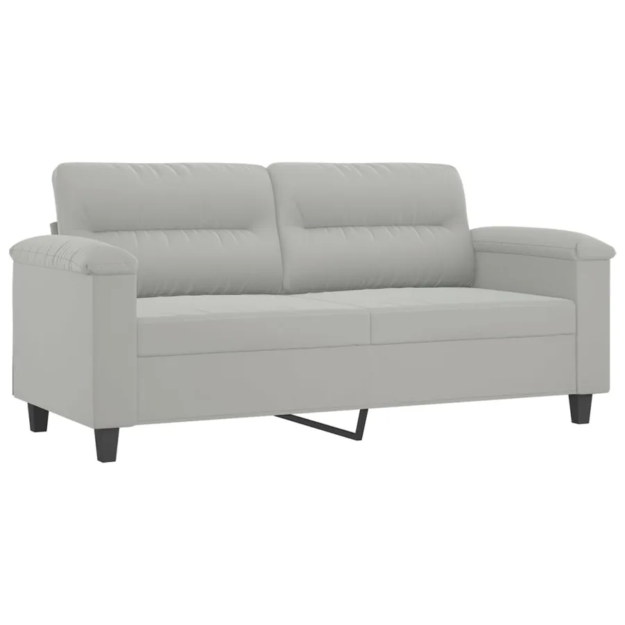 Ensemble de canapés 2 pcs coussins gris clair tissu microfibre - 4