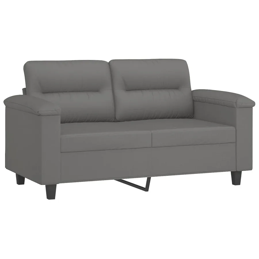 Ensemble de canapés 3 pcs coussins gris foncé tissu microfibre - 3