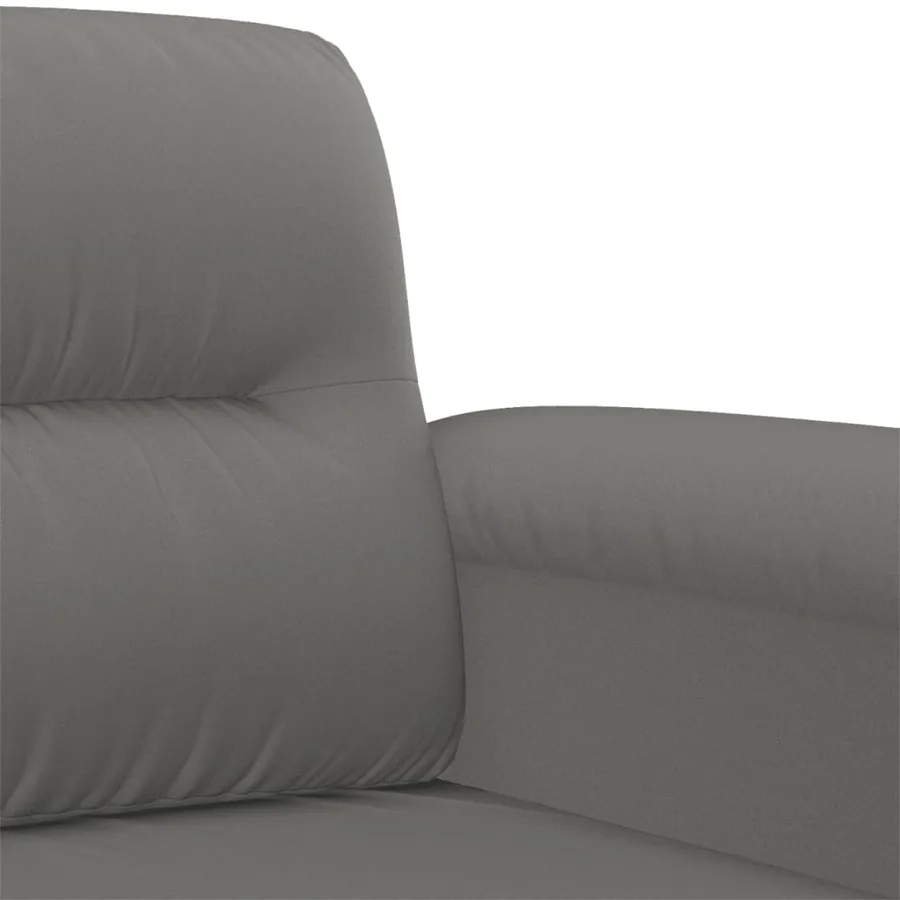 Ensemble de canapés 3 pcs coussins gris foncé tissu microfibre - 6