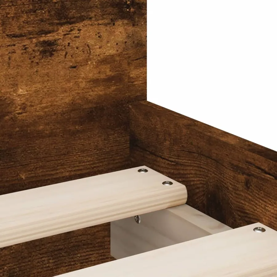 Cadre de lit avec tiroirs sans matelas chêne fumé 90x200 cm - 9