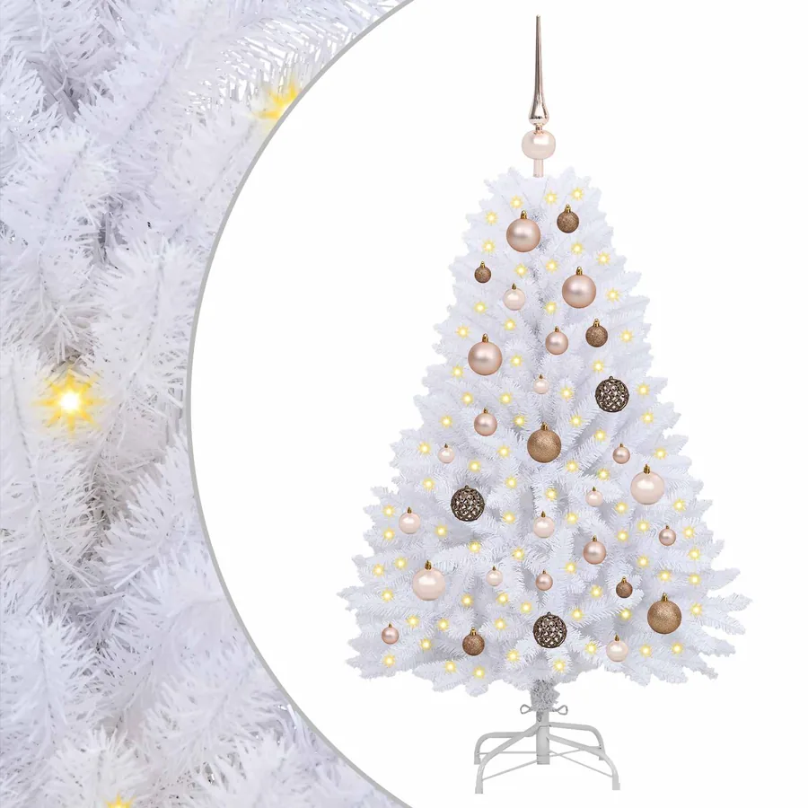 Sapin de Noël artificiel Blanc 68 x 68 x 120 cm PVC et métal - 2