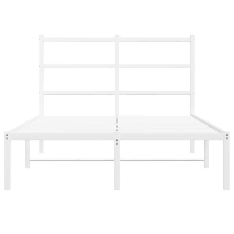 Cadre de lit métal sans matelas et tête de lit blanc 120x200 cm - 5