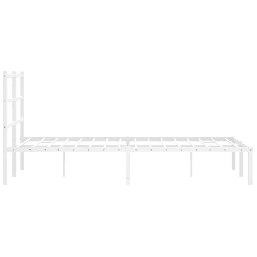 Cadre de lit métal sans matelas et tête de lit blanc 120x200 cm - 6