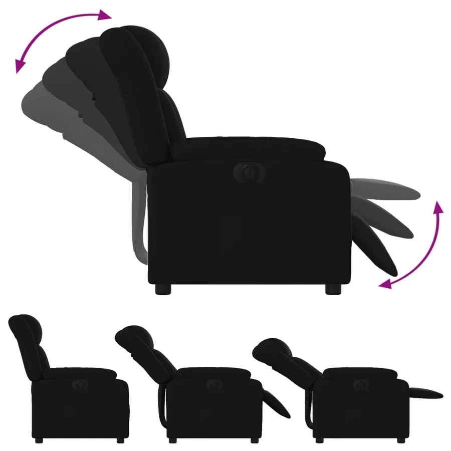 Fauteuil inclinable électrique Noir Tissu - 7