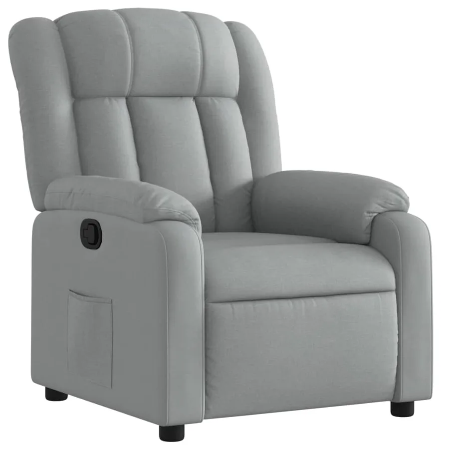 Fauteuil inclinable en tissu gris clair - 2