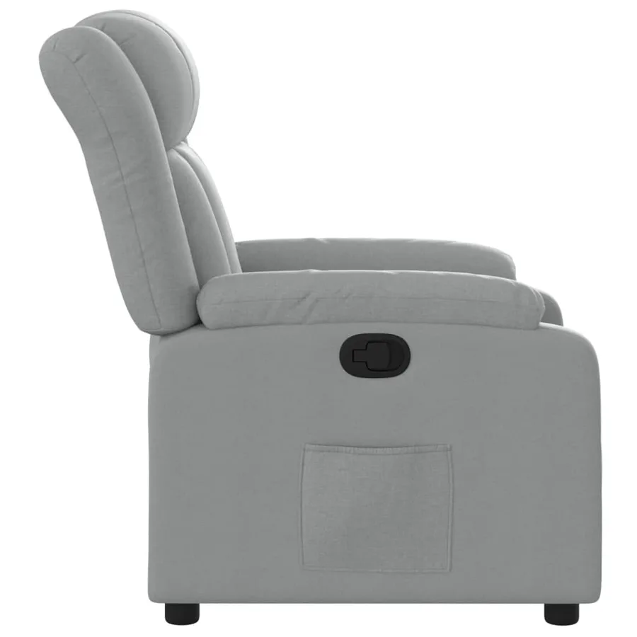 Fauteuil inclinable en tissu gris clair - 7