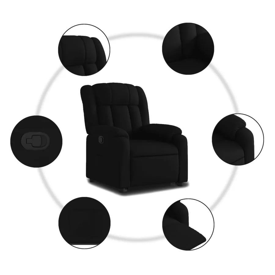 Fauteuil inclinable noir tissu - 8