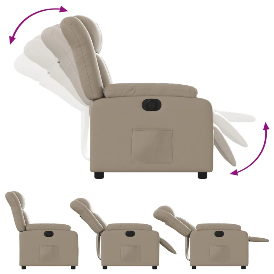 Fauteuil inclinable électrique Cappuccino Similicuir - 7