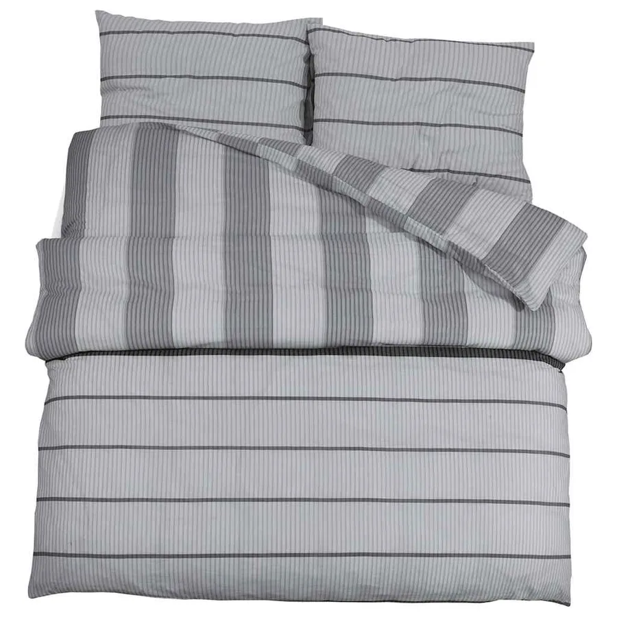 Ensemble de housse de couette Gris 220x240 cm Coton - 2
