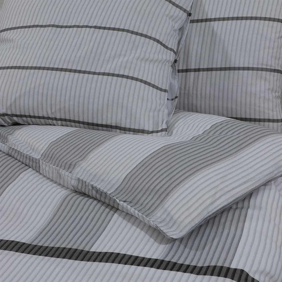 Ensemble de housse de couette Gris 220x240 cm Coton - 5