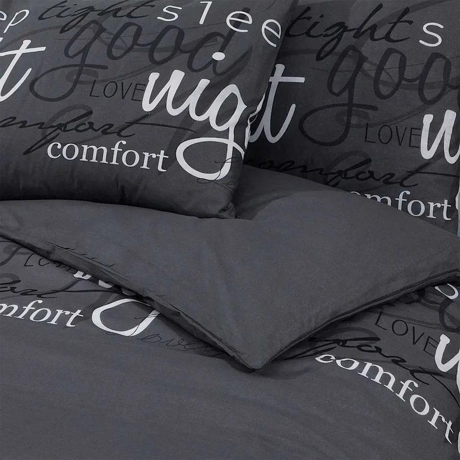 Ensemble de housse de couette Noir 240x220 cm Coton - 5