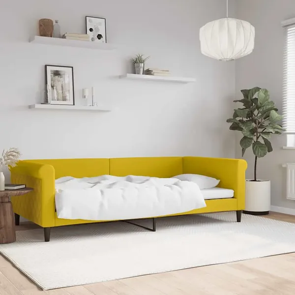 Lit de repos sans matelas jaune 100x200 cm velours