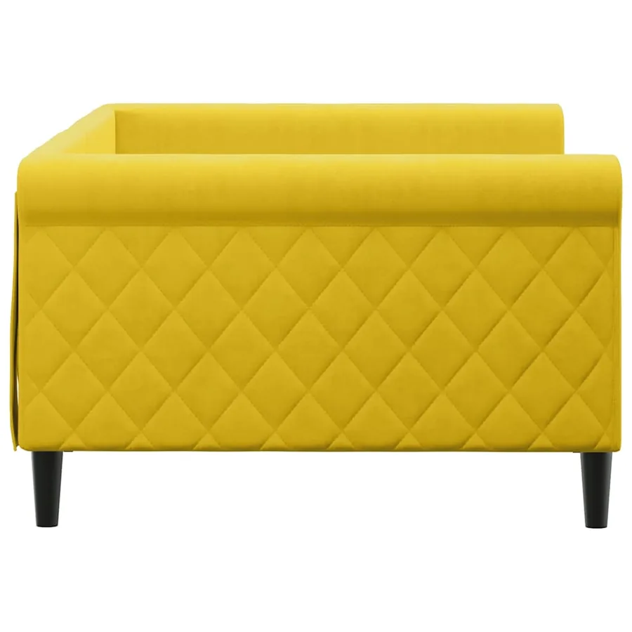 Lit de repos sans matelas jaune 100x200 cm velours - 4