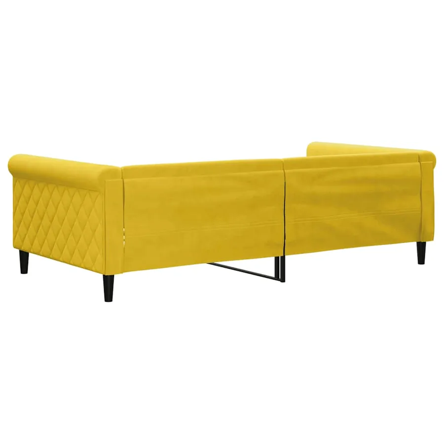 Lit de repos sans matelas jaune 100x200 cm velours - 5