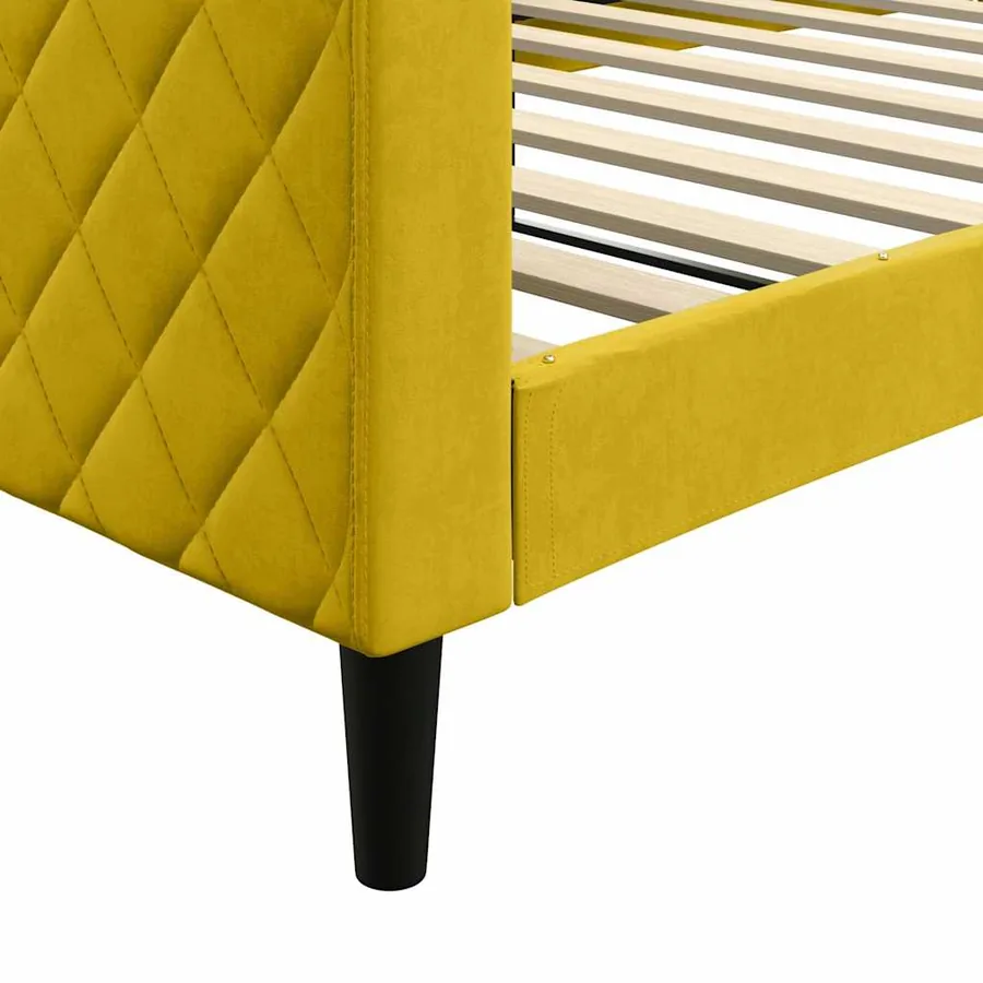 Lit de repos sans matelas jaune 100x200 cm velours - 6