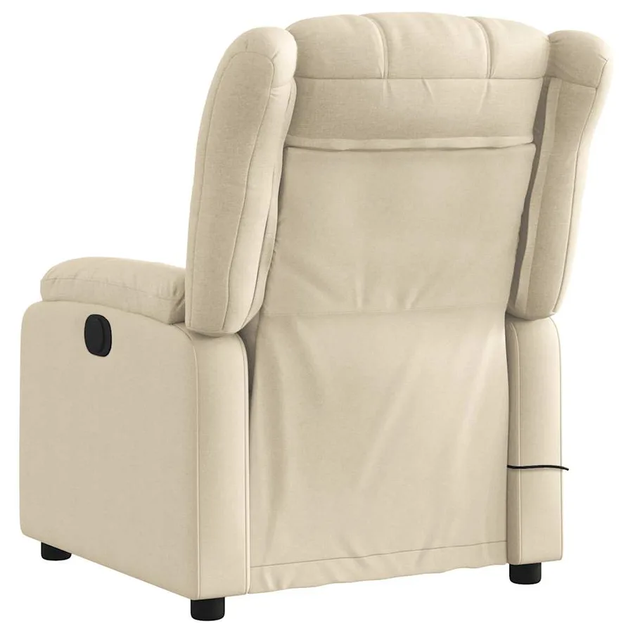 Fauteuil de massage inclinable Crème Tissu - 5