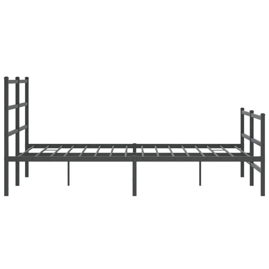 Cadre de lit métal sans matelas avec pied de lit noir 135x190cm - 6