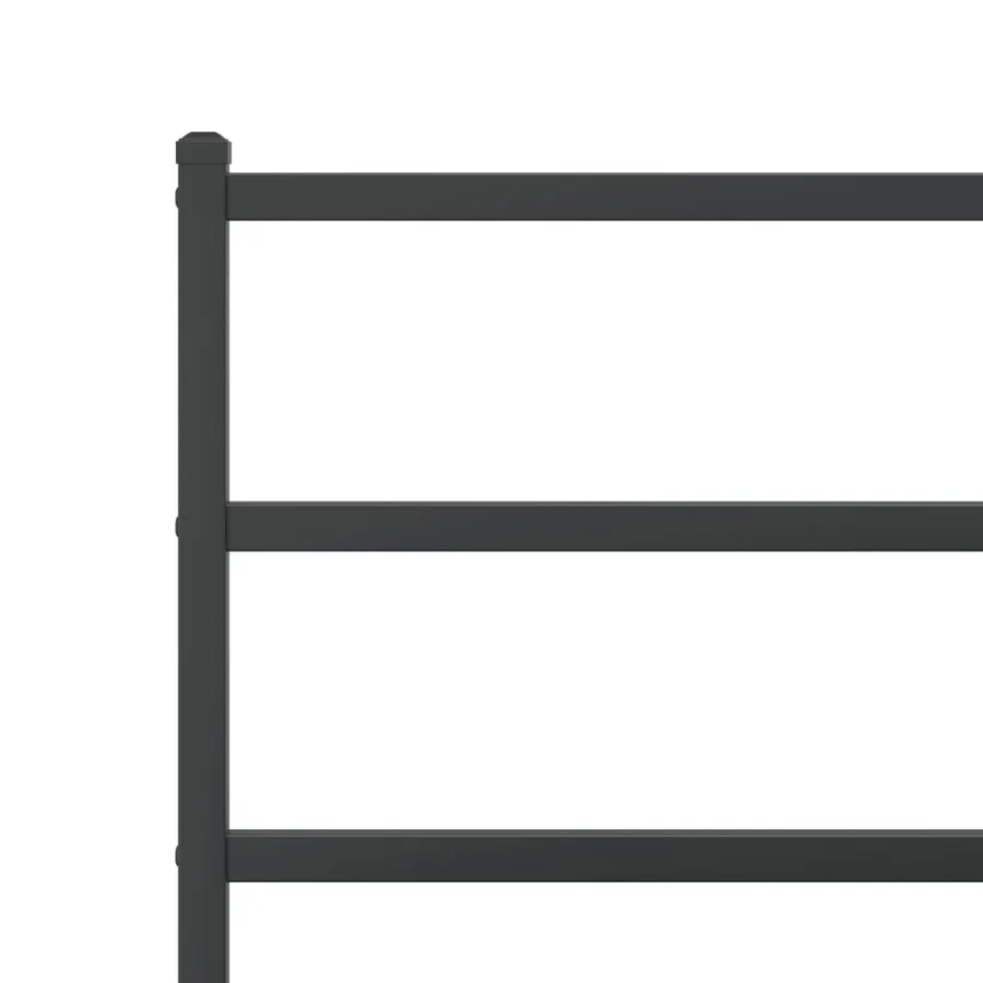 Cadre de lit métal sans matelas avec pied de lit noir 135x190cm - 8