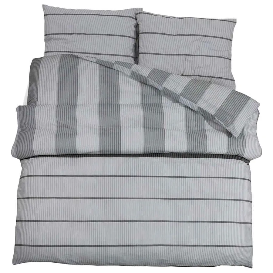 Ensemble de housse de couette Gris 140x200 cm Coton - 2